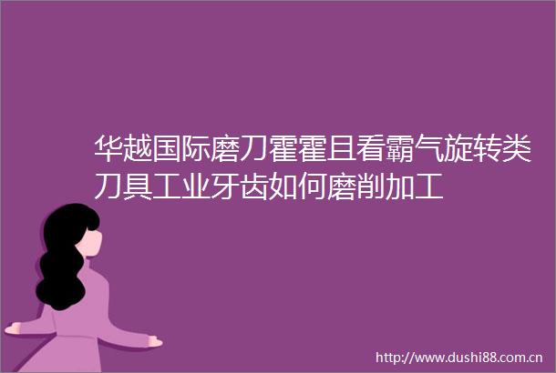 华越国际磨刀霍霍且看霸气旋转类刀具工业牙齿如何磨削加工