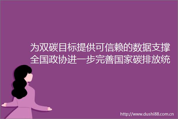 为双碳目标提供可信赖的数据支撑全国政协进一步完善碳排放统计核算体系重点提案办理协商会侧记
