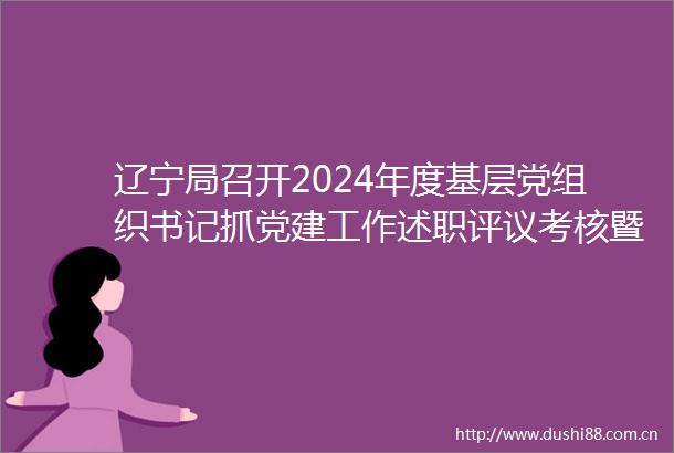 辽宁局召开2024年度基层党组织书记抓党建工作述职评议考核暨机关处室主要负责同志述职述廉会议