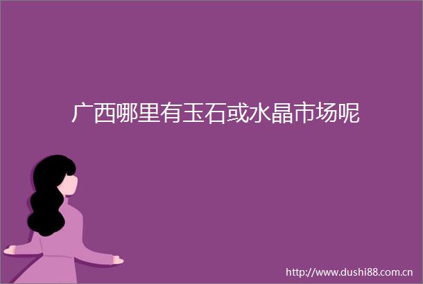 广西哪里有玉石或水晶市场呢