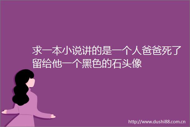 求一本小说讲的是一个人爸爸死了留给他一个黑色的石头像