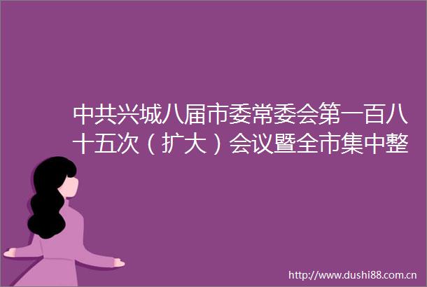 兴城八届市委常委会第一百八十五次（扩大）会议暨全市集中整治吃喝工作会议召开