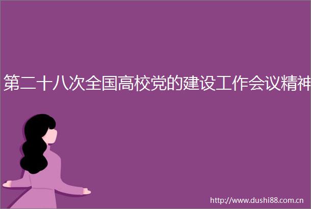 第二十八次全国高校党的建设工作会议精神