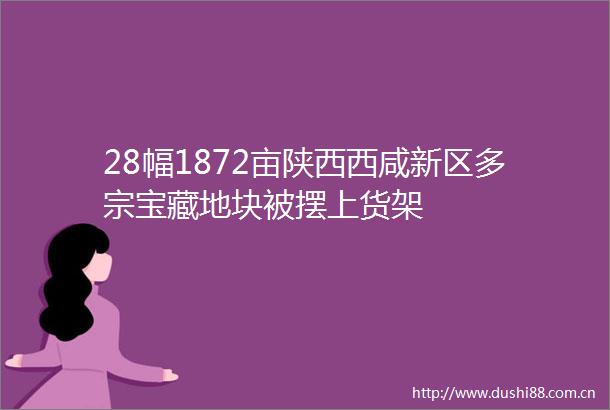 28幅1872亩陕西西咸新区多宗宝藏地块被摆上货架