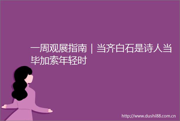 一周观展指南｜当齐白石是诗人当毕加索年轻时