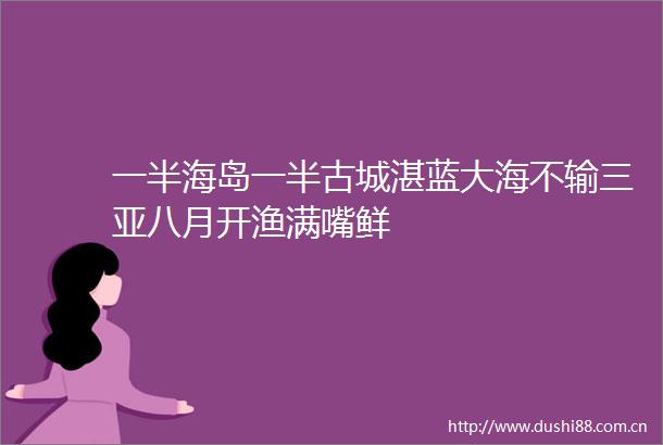 一半海岛一半古城湛蓝大海不输三亚八月开渔满嘴鲜