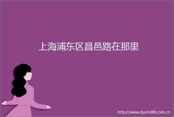 上海浦东区昌邑路在那里
