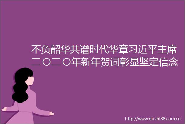 不负韶华共谱时代华章二〇二〇年新年贺词彰显坚定信念