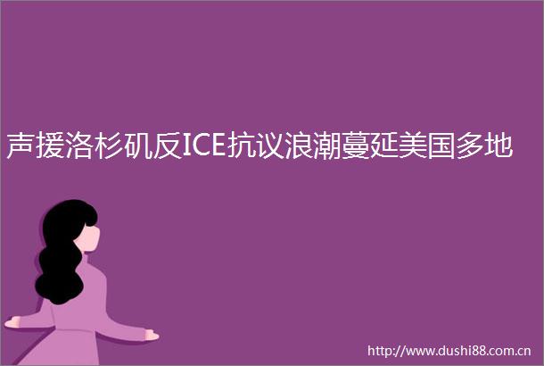 声援洛杉矶反ICE抗议浪潮蔓延美国多地