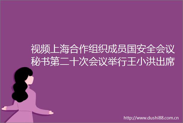 视频上海合作组织成员国安全会议秘书第二十次会议举行王小洪出席并作主旨发言