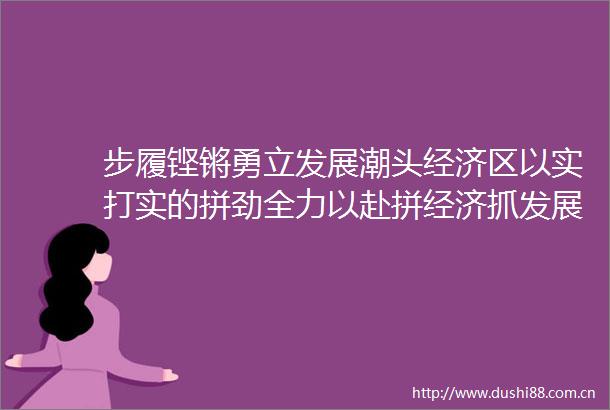 步履铿锵勇立发展潮头经济区以实打实的拼劲全力以赴拼经济抓发展