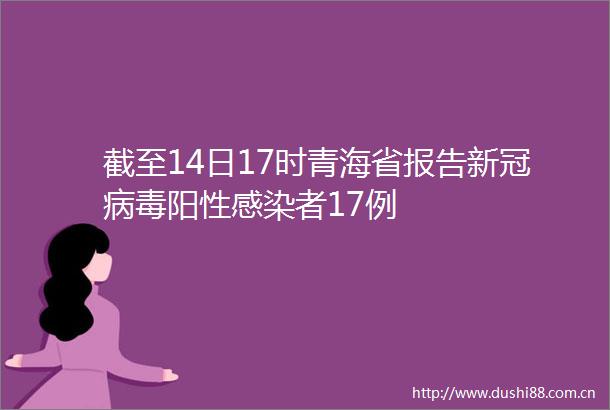 截至14日17时青海省报告新冠病毒阳性感染者17例