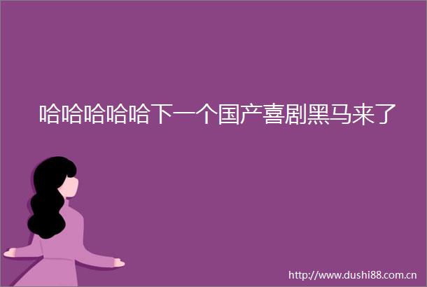 哈哈哈哈哈下一个国产喜剧黑马来了