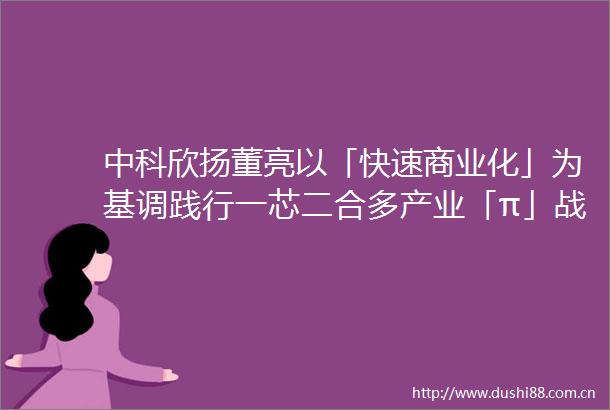中科欣扬董亮以「快速商业化」为基调践行一芯二合多产业「π」战略
