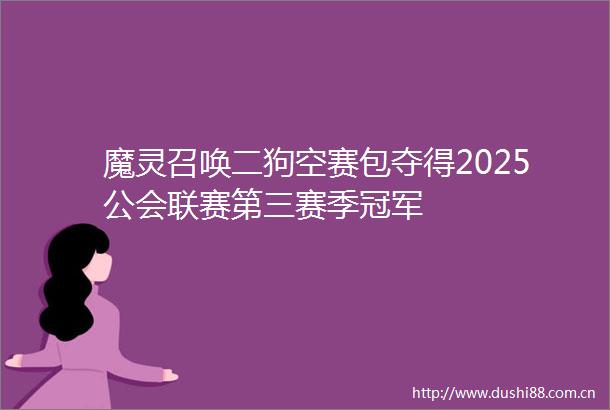 魔灵召唤二狗空赛包夺得2025公会联赛第三赛季冠军
