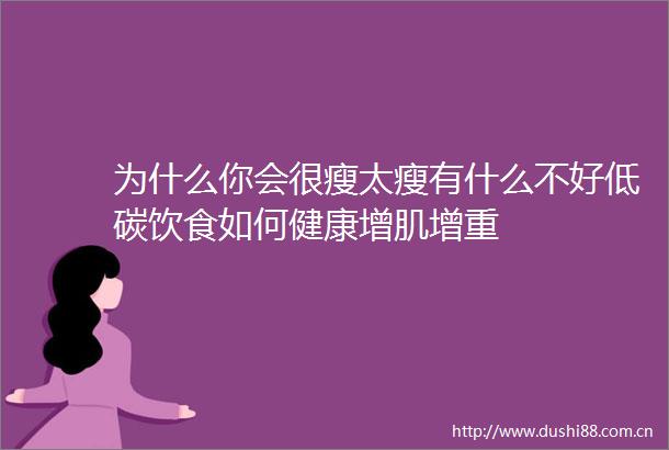 为什么你会很瘦太瘦有什么不好低碳饮食如何健康增肌增重