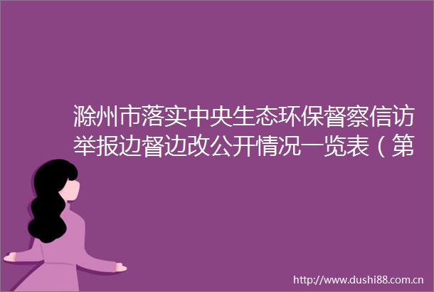 滁州市落实中央生态环保督察边督边改公开情况一览表（第八批）