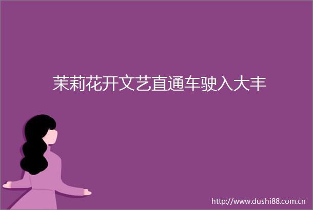 茉莉花开文艺直通车驶入大丰