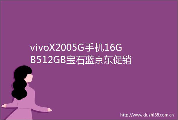 vivoX2005G手机16GB512GB宝石蓝京东促销