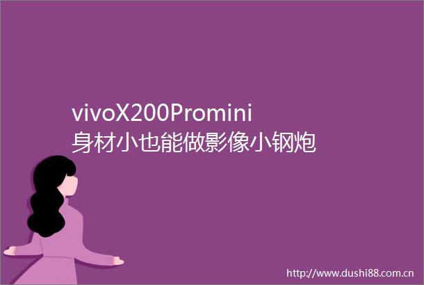 vivoX200Promini身材小也能做影像小钢炮