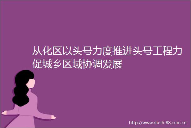 从化区以头号力度推进头号工程力促城乡区域协调发展
