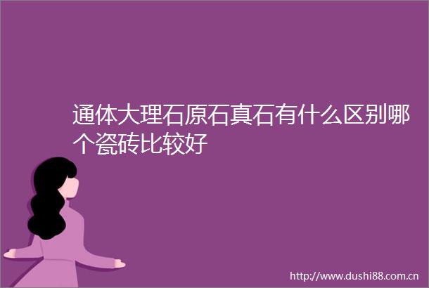 通体大理石原石真石有什么区别哪个瓷砖比较好