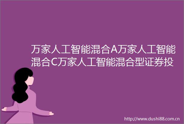 万家人工智能混合A万家人工智能混合C万家人工智能混合型证券投资基金更新招募说明书2024年第1号
