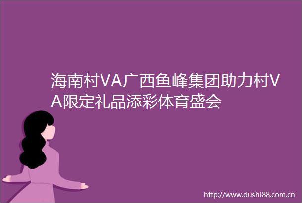 海南村VA广西鱼峰集团助力村VA限定礼品添彩体育盛会