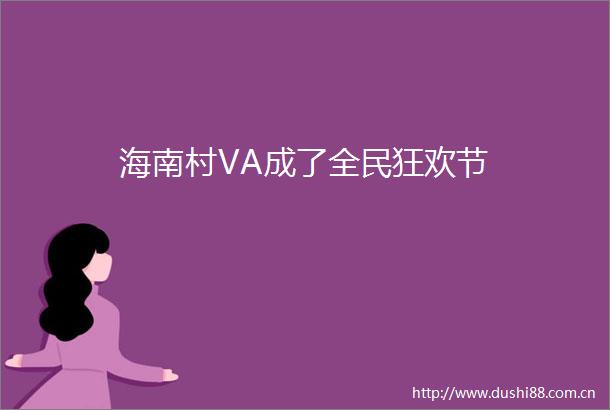 海南村VA成了全民狂欢节