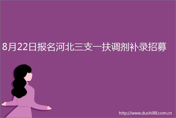 8月22日报名河北三支一扶调剂补录招募