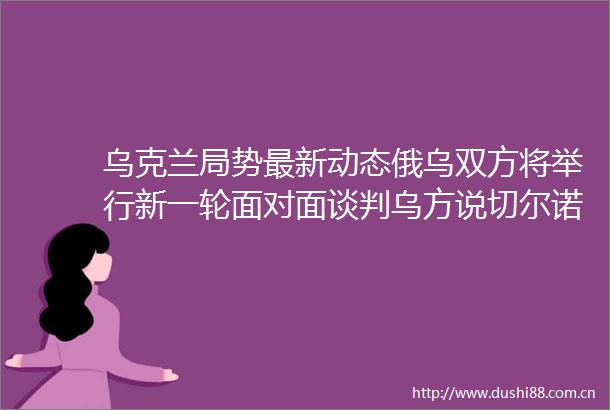 乌克兰局势最新动态俄乌双方将举行新一轮面对面谈判乌方说切尔诺贝利核电站周边超1万公顷森林着火