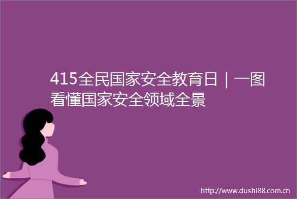 415全民安全教育日｜一图看懂安全领域全景