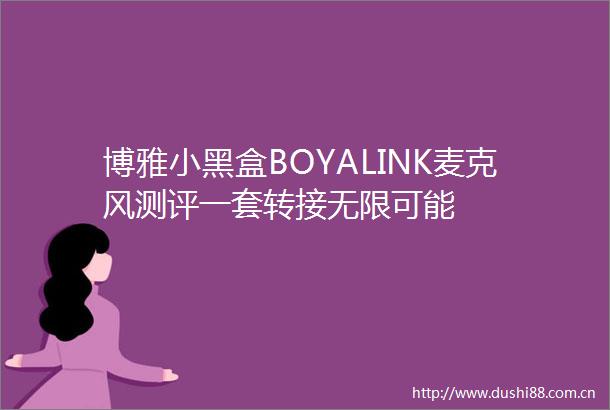 博雅小黑盒BOYALINK麦克风测评一套转接无限可能