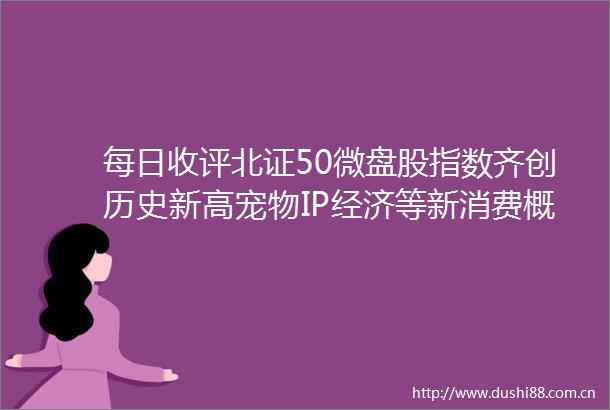 每日收评北证50微盘股指数齐创历史新高宠物IP经济等新消费概念全线爆发