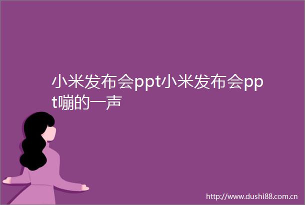 小米发布会ppt小米发布会ppt嘣的一声