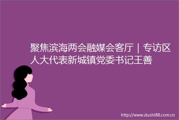 聚焦滨海两会融媒会客厅｜专访区人大代表新城镇党委书记王善