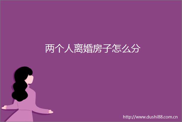 两个人离婚房子怎么分