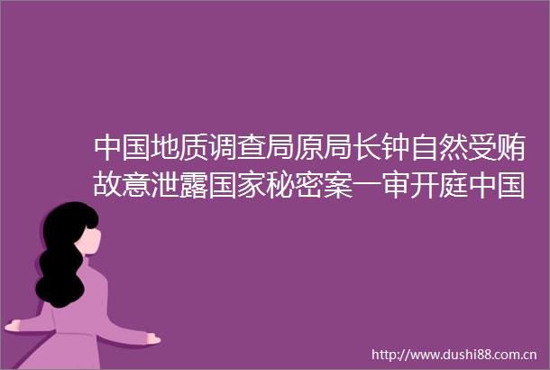 地质调查局原局长钟自然故意泄露秘密案一审开庭地质调查局原局长钟自然受审