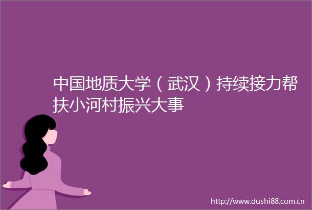 地质大学（武汉）持续接力帮扶小河村振兴大事