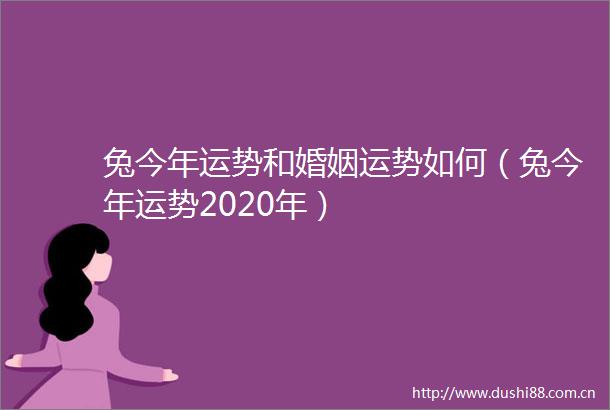 兔今年运势和婚姻运势如何（兔今年运势2020年）