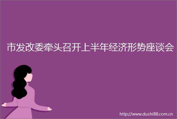 市发改委牵头召开上半年经济形势座谈会