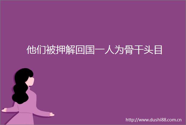 他们被押解回国一人为骨干头目
