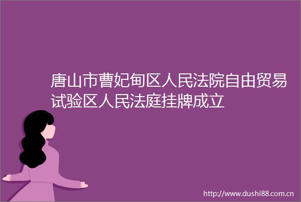 唐山市曹妃甸区自由贸易试验区挂牌成立