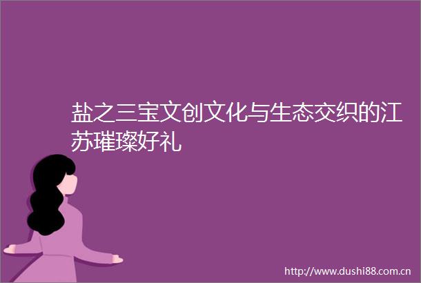 盐之三宝文创文化与生态交织的江苏璀璨好礼