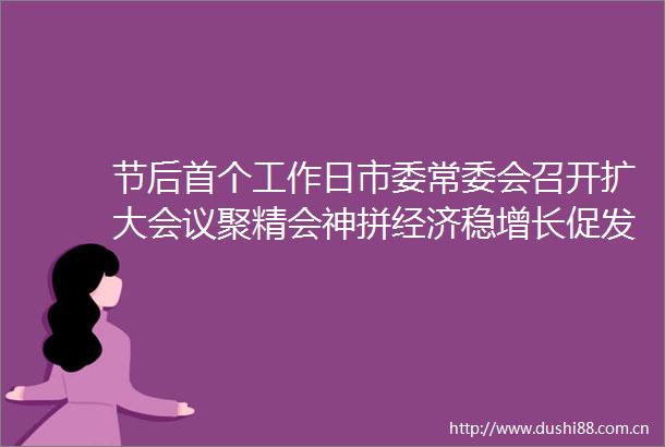 节后首个工作日市委常委会召开扩大会议聚精会神拼经济稳增长促发展