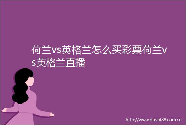 荷兰vs英格兰怎么买彩票荷兰vs英格兰直播