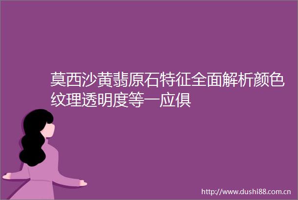 莫西沙黄翡原石特征全面解析颜色纹理透明度等一应俱