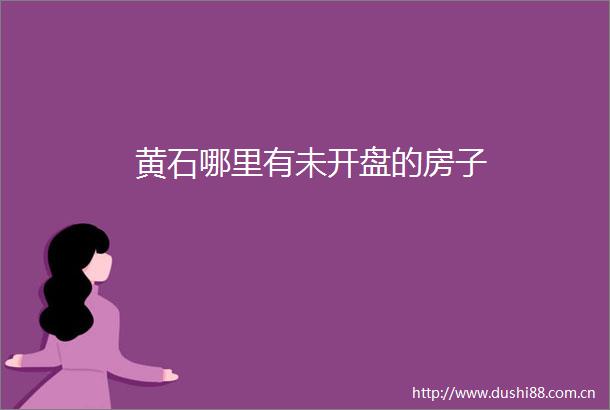 黄石哪里有未开盘的房子