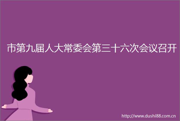 市第九届人大常委会第三十六次会议召开