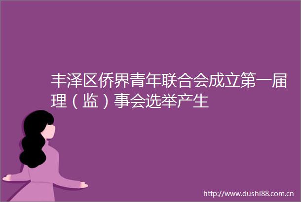 丰泽区侨界青年联合会成立第一届理（监）事会选举产生